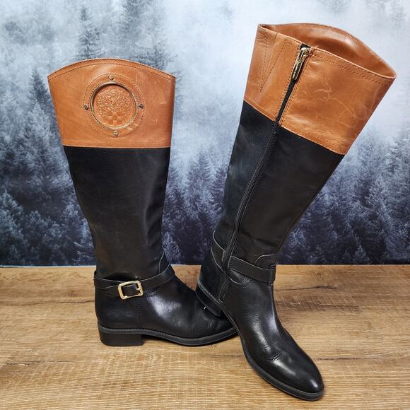 Vince Camuto Two Tone Phillie Leather Riding Boots | Women's 6 - Picture 1 of 13